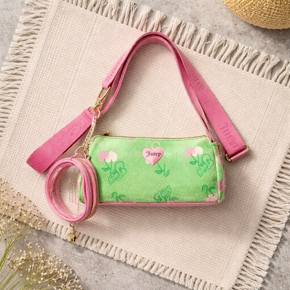 Juicy Couture Handbags - Juicy Couture Pink and Green crossbody Bag